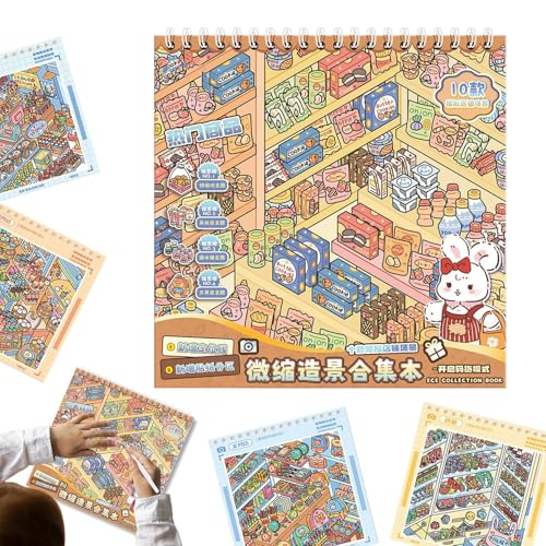 Generisch Adesivi per scenari, per bambini, per bambini, per il fai da te, per gli appassionati di bricolage, per i giorni di pioggia, attività in famiglia, relax a casa, giocattolo da viaggio