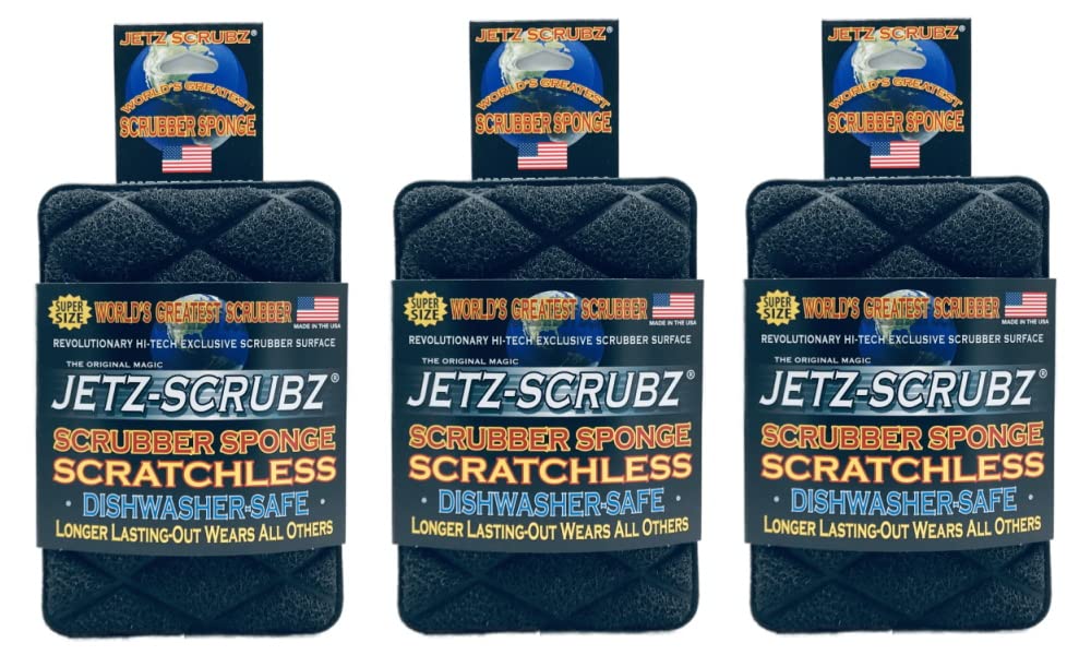 Jetz-ScrubzSuper Size Kitchen Scrubber Sponge Value Pack, Pack of 3