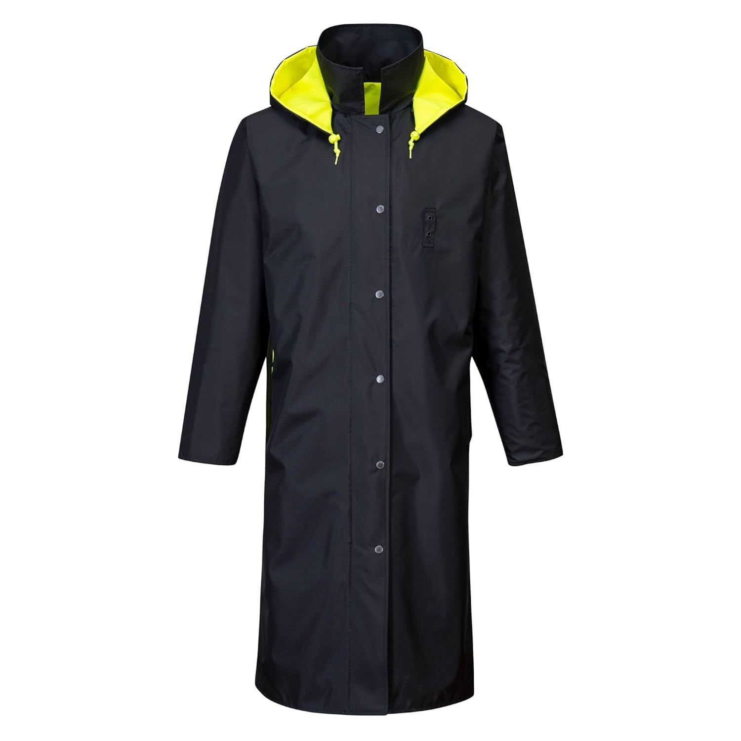 UH447 Waterproof Reversible Raincoat Hi Vis Reflective Long Safety Rain Jacket Yellow/Black, Large - Image 7