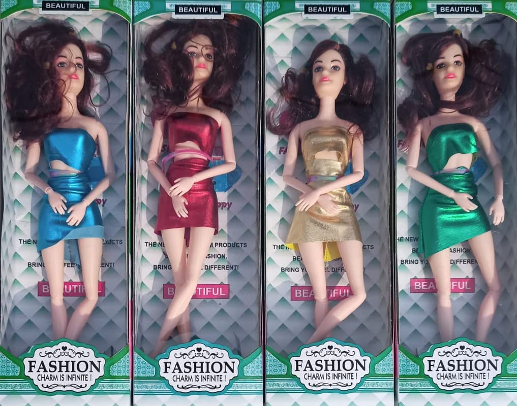 Beautiful Fashion Charming Doll for Baby Dolls | Movable Joints Knee, Legs, Arms, Hands, Elbow Movable Joints Doll for Baby Girls, Playing Item (30 Cm) (30 Cm, Pack of 4)