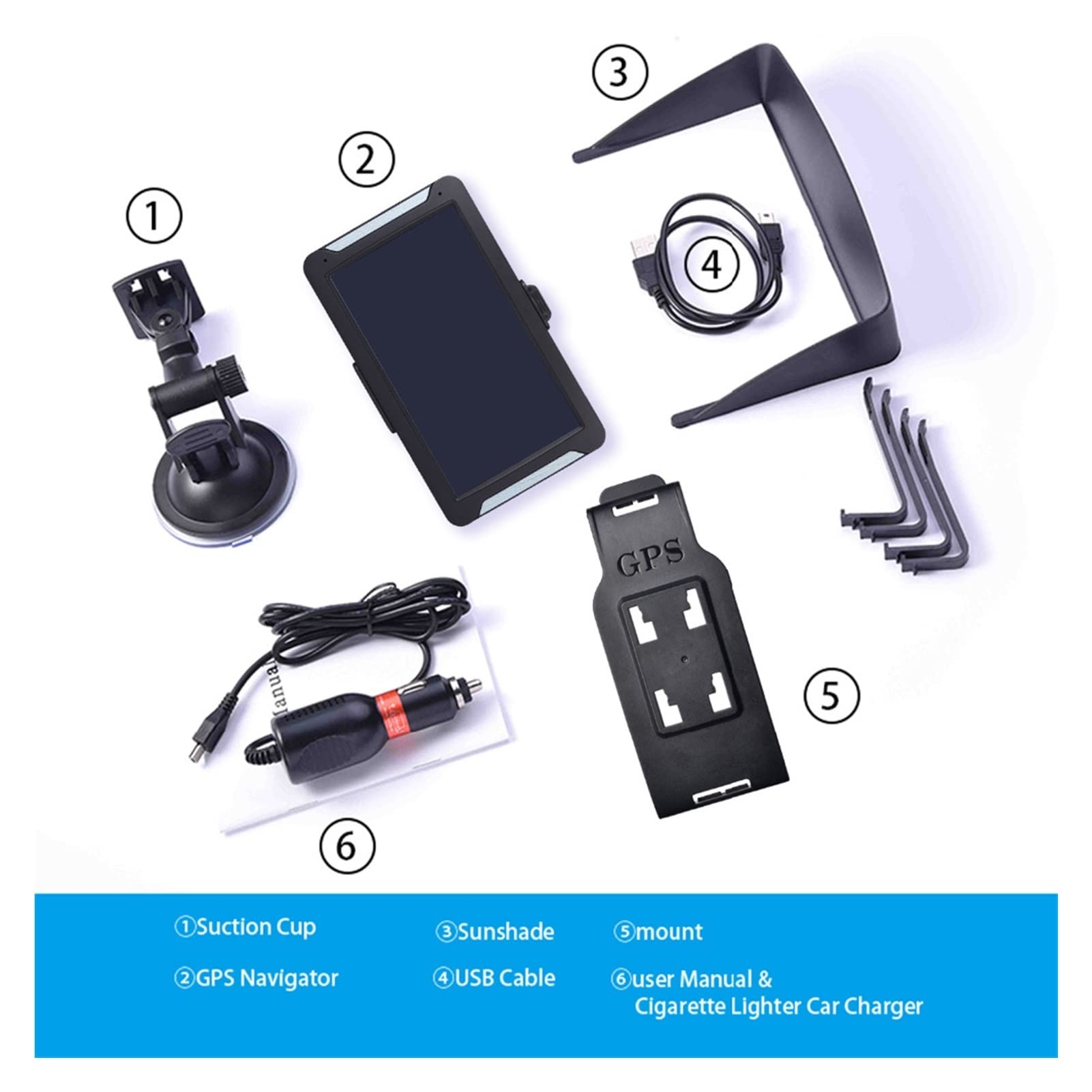 Hd Coche GPS Navegación 8G RAM128-256MB FM Bluetooth Avin Último Mapa de Europa Sat Nav Camión Navegadores(ResistiveWithBT)