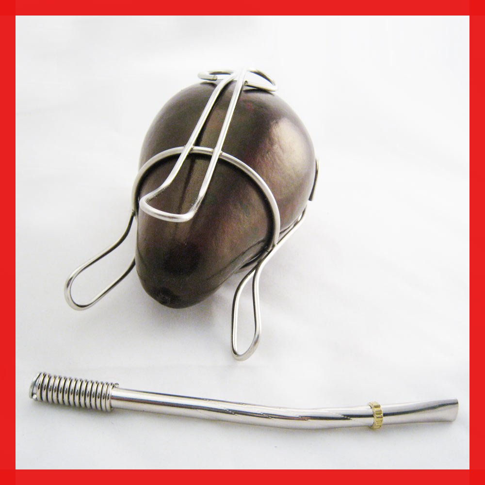 Traditional Argentine mate with stand with Straw 6365 !