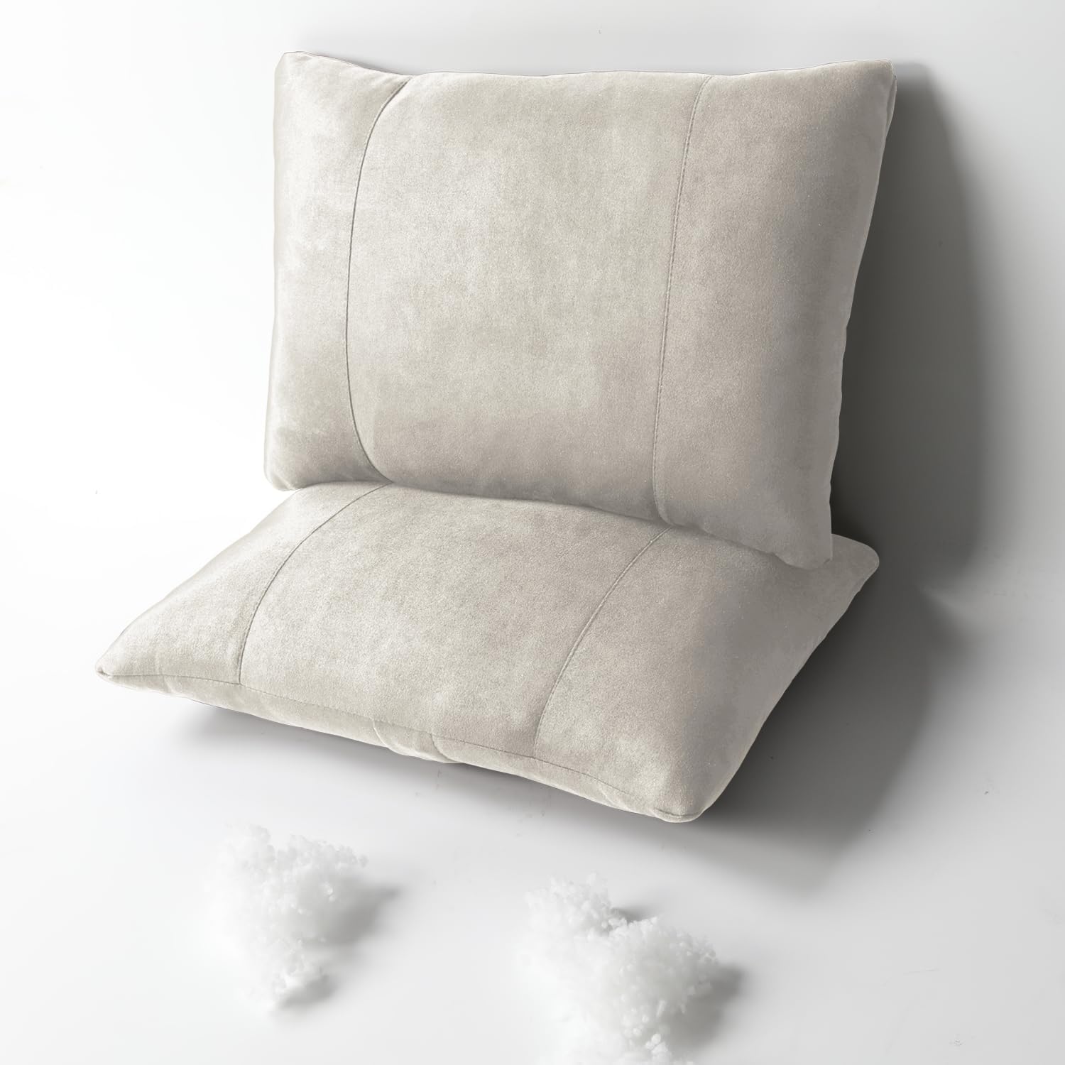 Lumbar Support Pillow,17x11 Suede Drive car Back Pillows,refillable&Multipurpose Plant-Based Polyester seat,Office,Sofa,Rest,Improve Posture(Off-White, Lumbar Pillow 2pcs)