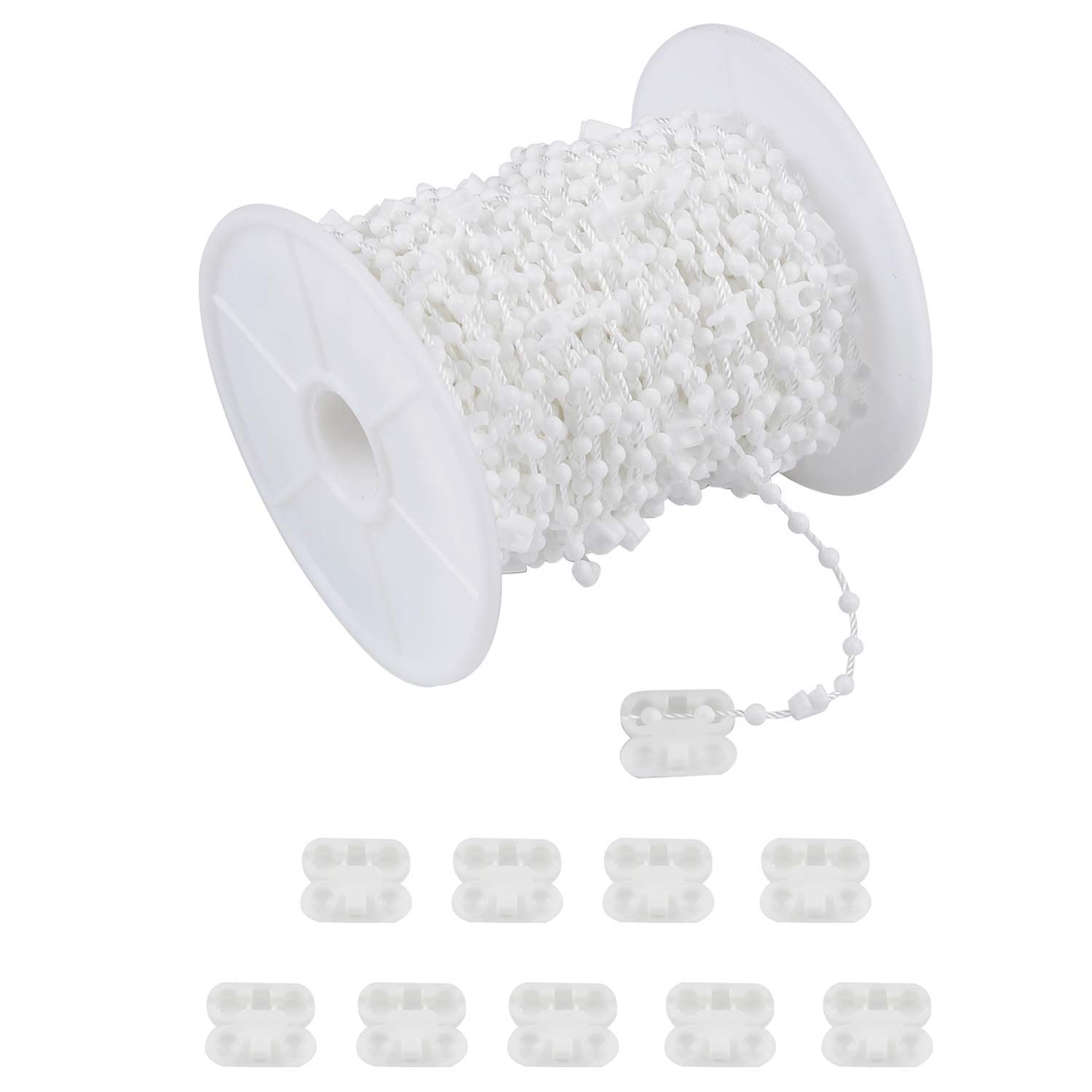 Everyhome White Vertical Blind Bottom Chain For 3.5 Inch/ 89 Mm Slats (10M, +10Clips)