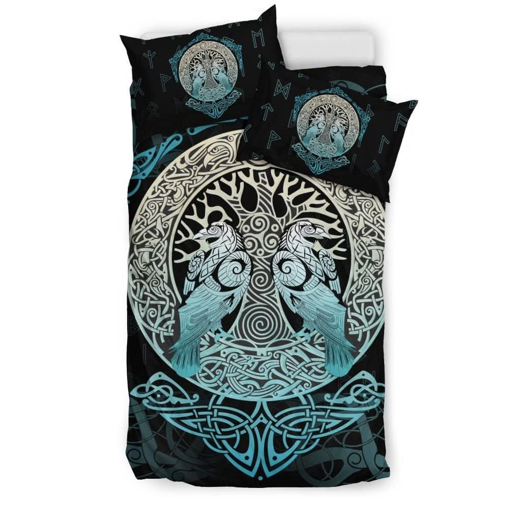 Housse de couette Viking mythologie nordique Yggdrasil parure de lit 3D fermeture éclair