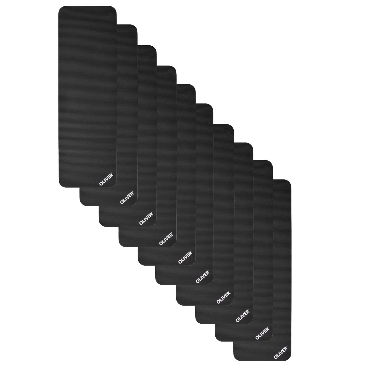 OLIVER – Colchoneta (180 x 60 x 1,5 cm Pilates Fascia Entrenamiento 10 Paquete Ahorro, Antracita