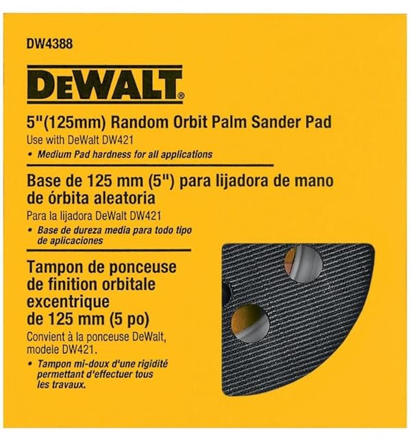 DEWALT Sander Pad, 5-Inch Orbital, Fits the DW421K and DW423K (DW4388), One Color, Medium by DEWALT - Used condition - Image 2