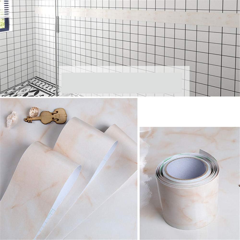 Peel and Stick Wallpaper Border Self-Adhesive Wall Border Sticker Home Ceiling Decorative Border for Bathroom Living Room Kitchen White Marble 10×1000CM