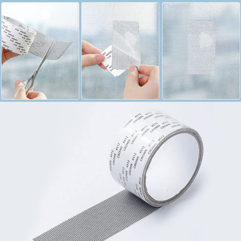Compatible with Window Screen Repair Tape， Door Curtain Patch Mending Tape Sticker Anti-Insect Mosquito Netting Self-Adhesive Mesh Hole Stickers-B (Color : A)