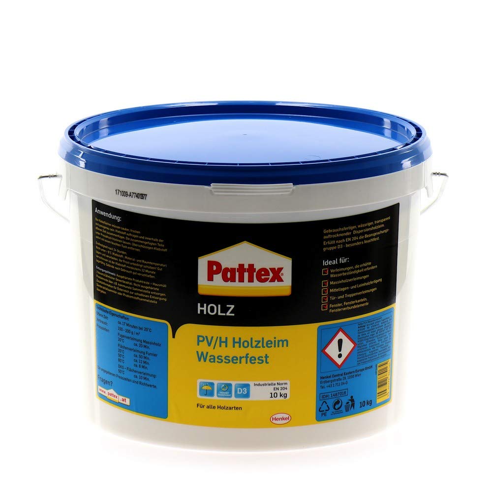 PATTEX 1487016 PV/H Wood Glue Waterproof D3 10 kg White