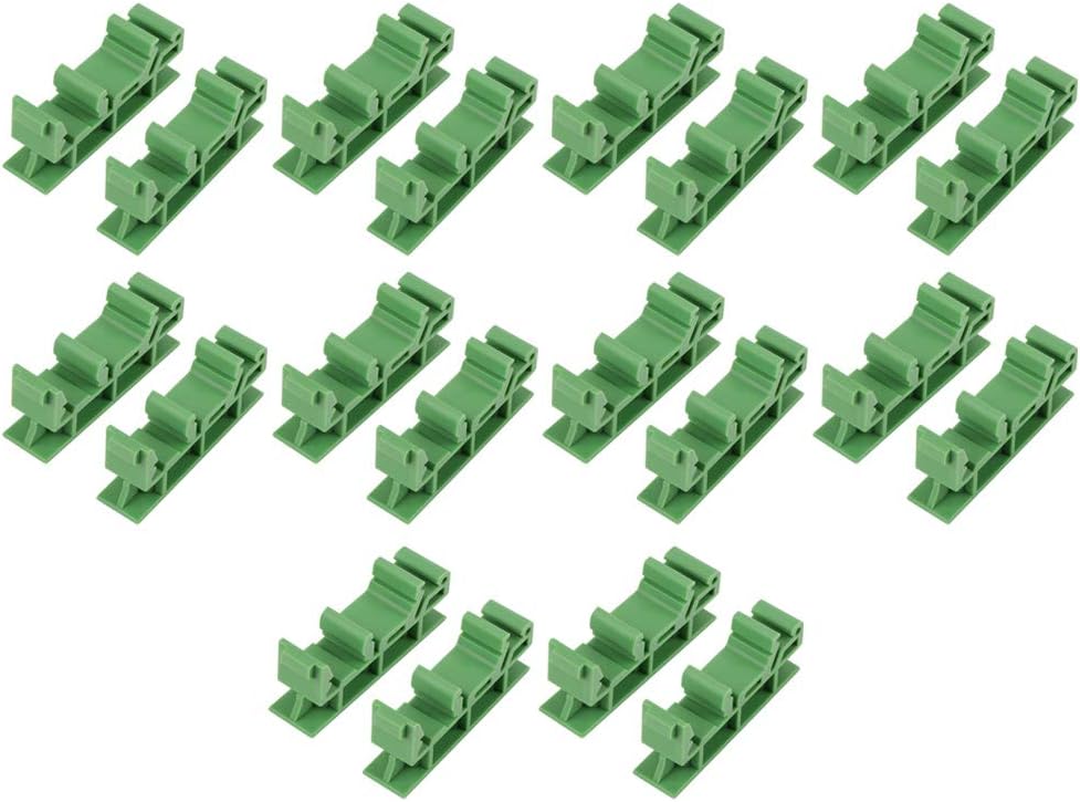 PCB DIN C45 Rail Adapter, Universal Mounting Bracket Stand Carrier for Circuit Board, 10 Sets, with 2 Holders and 5 Screws Each Set
