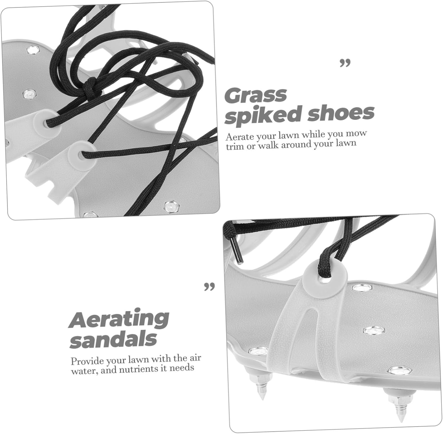 Aerator Shoes for Lawn Care Self-Leveling Spiked Gardening Shoes Adjustable Straps for Grass Aeration and Soil Health Improvement