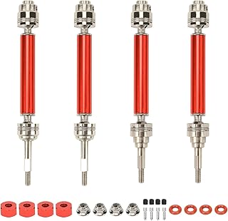 RCAWD#45 Steel New Generation Front&Rear Cvd Drive Shaft for 1/10 Traxxas Slash Rustler Hoss StampedeÂ Hoss 4X4 Rc Car(Red)