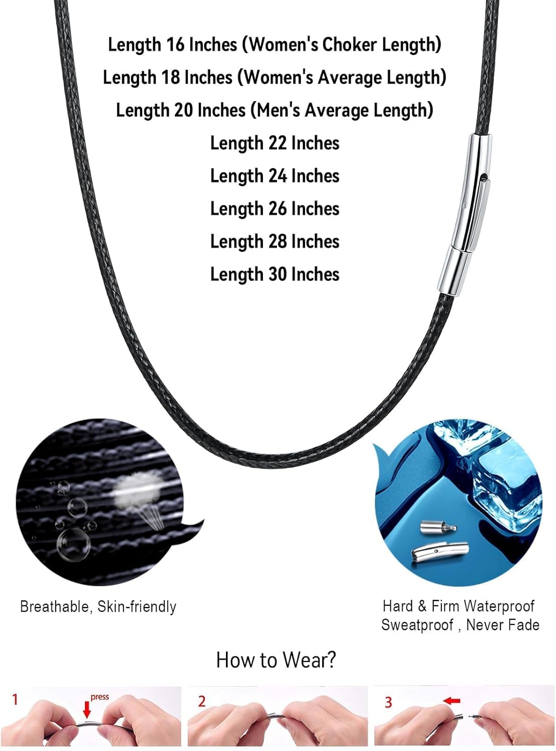 FaithHeart Braided Leather 2MM/3MM Necklace Cord for Men with Stainless Steel Snap Clasp, Waterproof Woven Wax Rope Chain for Pendant with Delicate Gift Box - Image 6