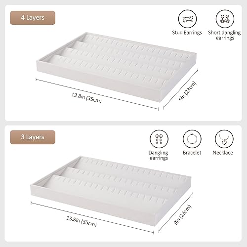 Miniatura 6 de Lolalet Organizador de aretes bandeja para cajones organizador de aretes bandeja apilable para cajones bandejas organizadoras de aretes caja de