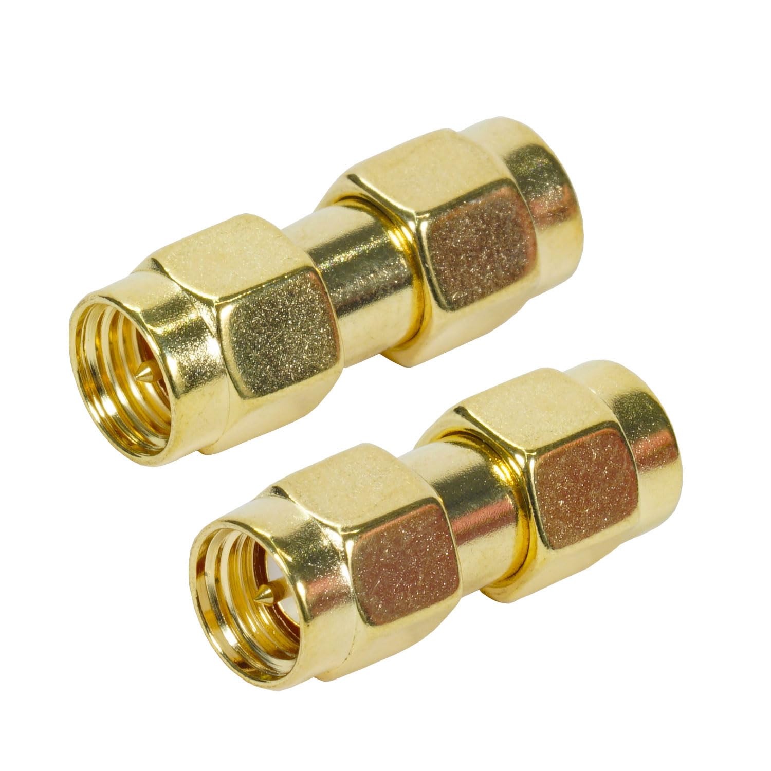 Fohevers2 Pcs SMA Male to SMA Male Adapter SMA Male Coupler Pin Plug Connector RF Coaxial Coax Adapter for Antenna Radio WiFi Router FPV Dron Mobile