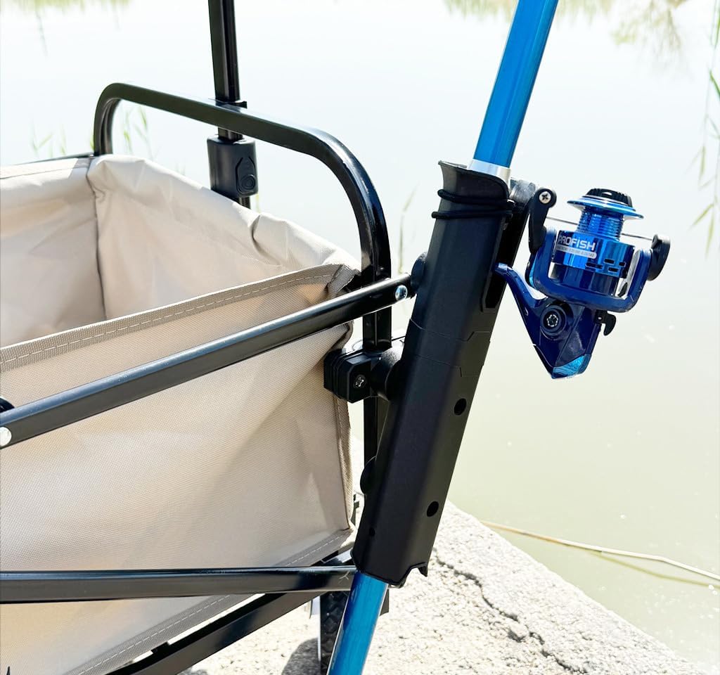 Pack of 1 Fishing Rod Holder for Folding Wagon Carts Garden Carts Fishing Pole Rod Rack Rest Without Drilling Required