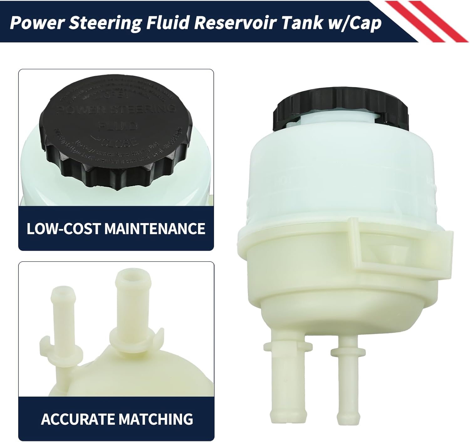 Power Steering Oil Fluid Reservoir Tank w/Lid Compatible with Lexus GS300 1998-2005, GS400 1998-2000, GS430 2001-2005, LS430 2001-2006, SC430 2002-2010 Replace 44360-22170 44305-28020