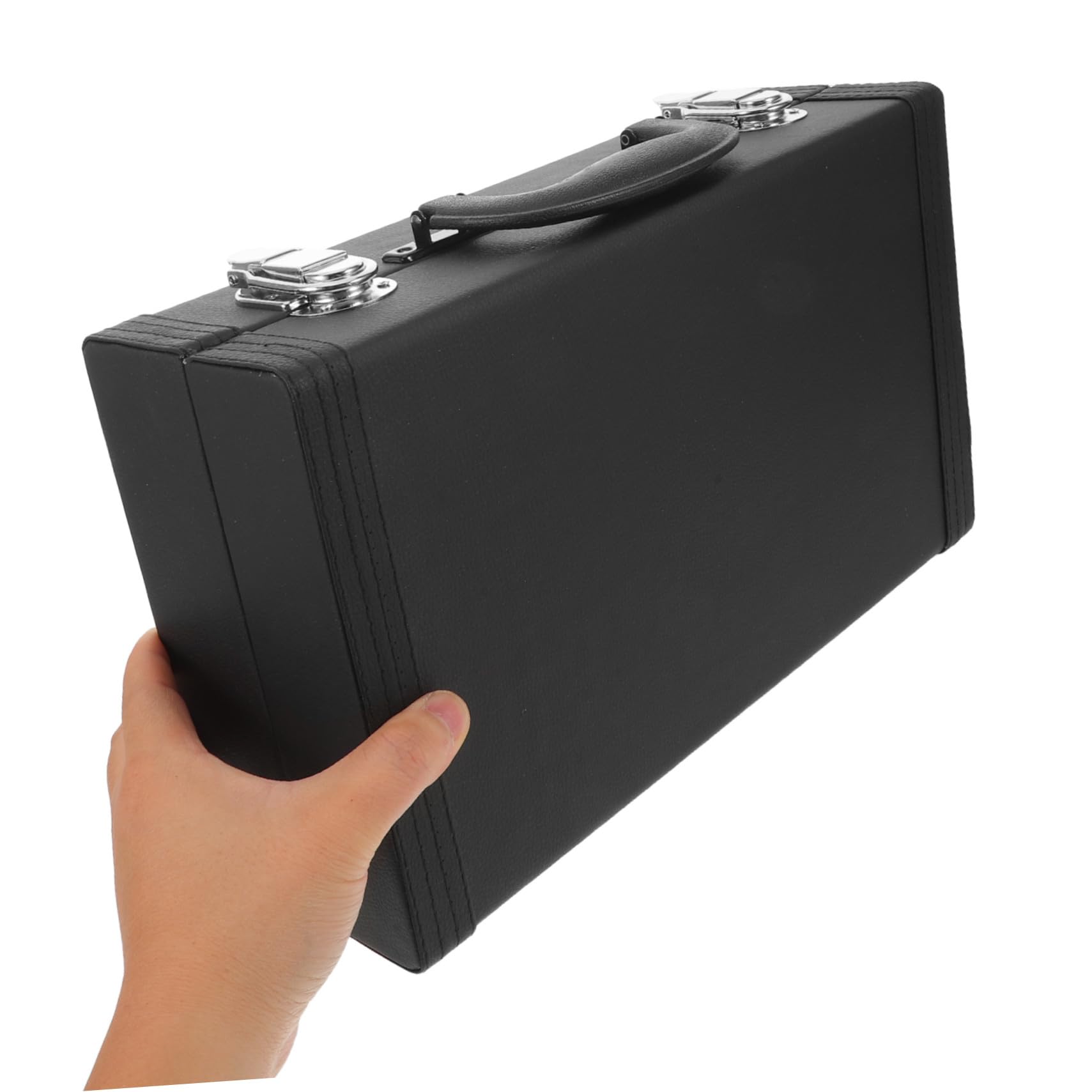 Przenośny Pokrowiec Klarnet z Twardego PU Lekki Antyprężny Organizer Instrument z Ergonomiczną Rączką i Zamkiem Czarny Futerał Do Przechowywania Stroików i Akcesoriów Muzycznych