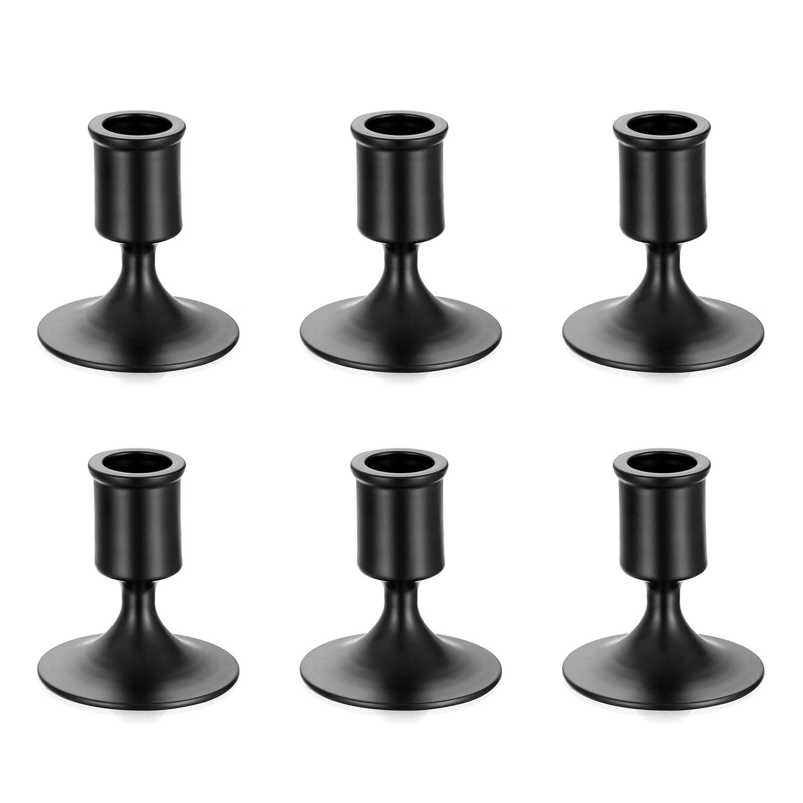 Sziqiqi Portacandele Candelabro Nero per Matrimonio - Portacandele in Metallo Candeliere Decorativo Candelabro per Centrotavola di Nozze Natalizio Tavola Caffè Decorazione, 6 Pezzi, Stile 1