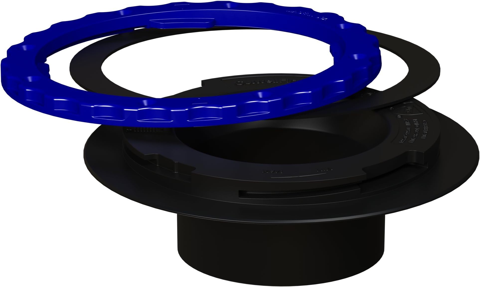 Culwell A3 Premium Property Saving Toilet Flange with ABS Surface Seal Glue-in and Black/Blue Ring, 3-Inch