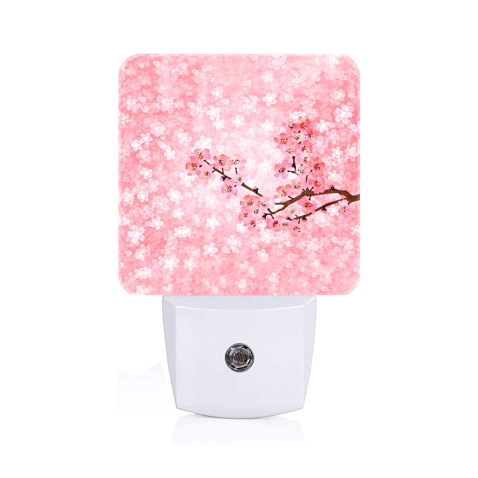 FSHVQKD Cherry Blossom Tree Night Light,Plug-in Night Lights with Dusk to Dawn Sensor for Stairway,Hallway,Bedroom Sleep Friendly Ideal for Women/Girls/Boys Gift,0.5w