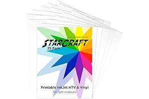 StarCraft Inkjet Printable Heat Transfer 25 Sheet Pack for Light Materials