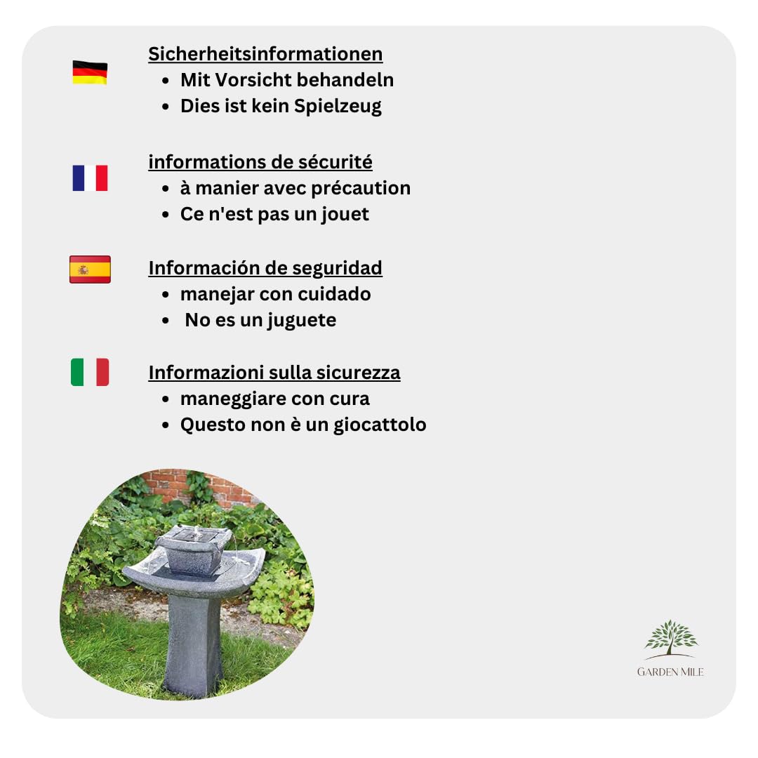 Garden Mile® Fontaine pour jardin à 2 étages en cascade Fontaine Pagoda