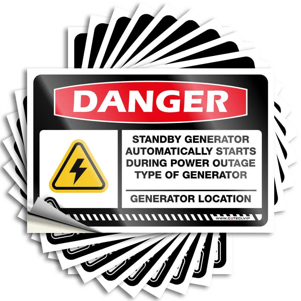 Sticker Encouraging Christmas Bumper Danger Standby Generator Automatically - No Residue Decals for Mold(6X9CM)