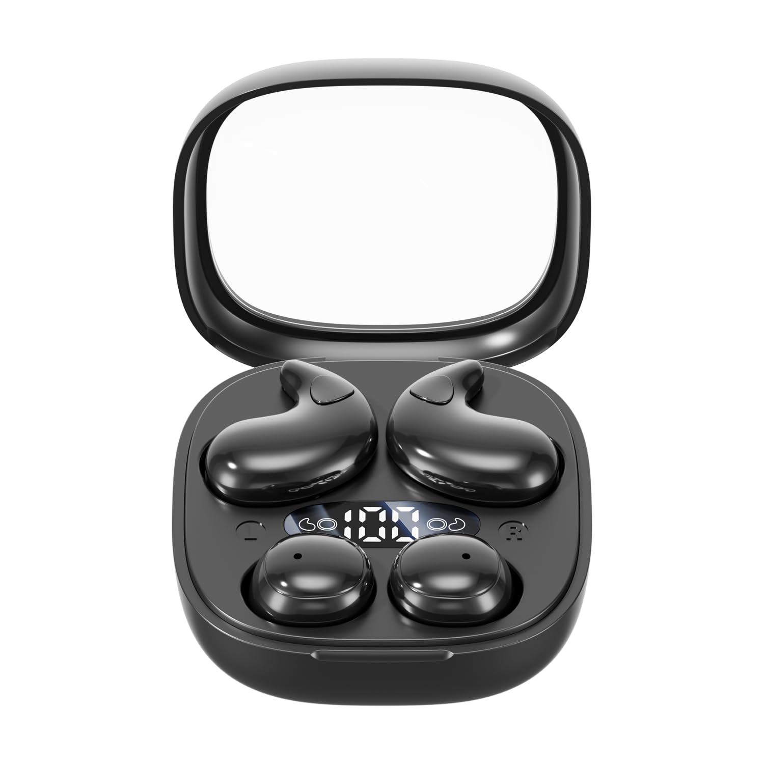 Xmenha - Auriculares de diadema con dos pares de mini pequeños Bluetooth 5.4 auriculares inalámbricos para dormir invisible impermeable deporte doble auricular pequeño oído para parejas de dos