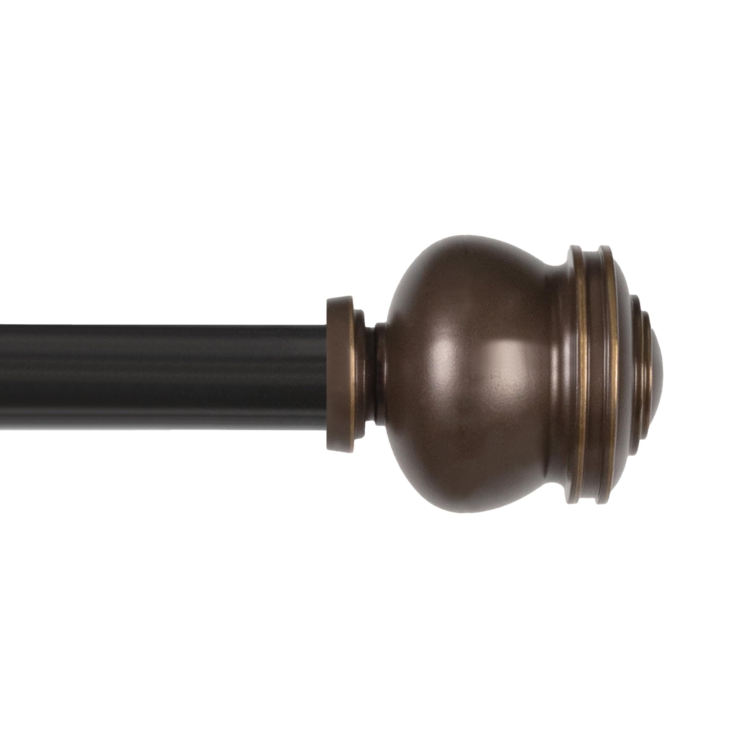 Kenney Glendale Knob Window Curtain Rod, Adjustable 28-48 Inch, Oil Rubbed Bronze