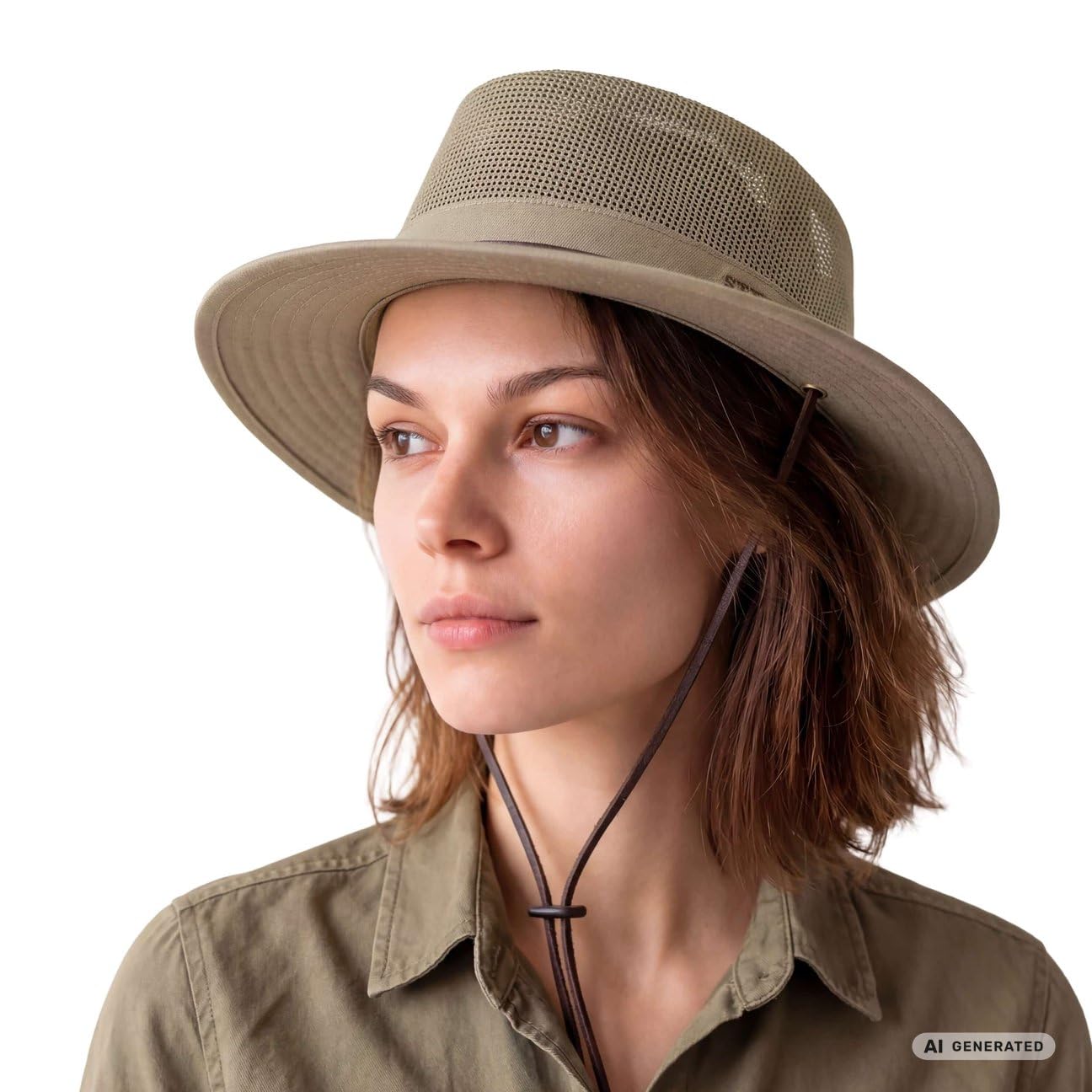 Stetson Sombrero Safari Takani Mujer/Hombre - de Trekking arbusto Malla con Tira para el mentón Verano/Invierno Primavera Verano Otoño Invierno