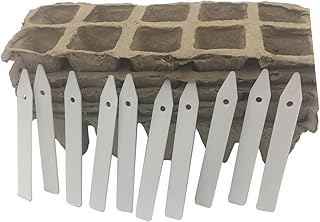 HEMOTON Vaso de Flores Conjunto de 5 unidades de sementes para sementes de turfa e bandejas para mudas de germinação com 10 marcadores de plástico para plantas