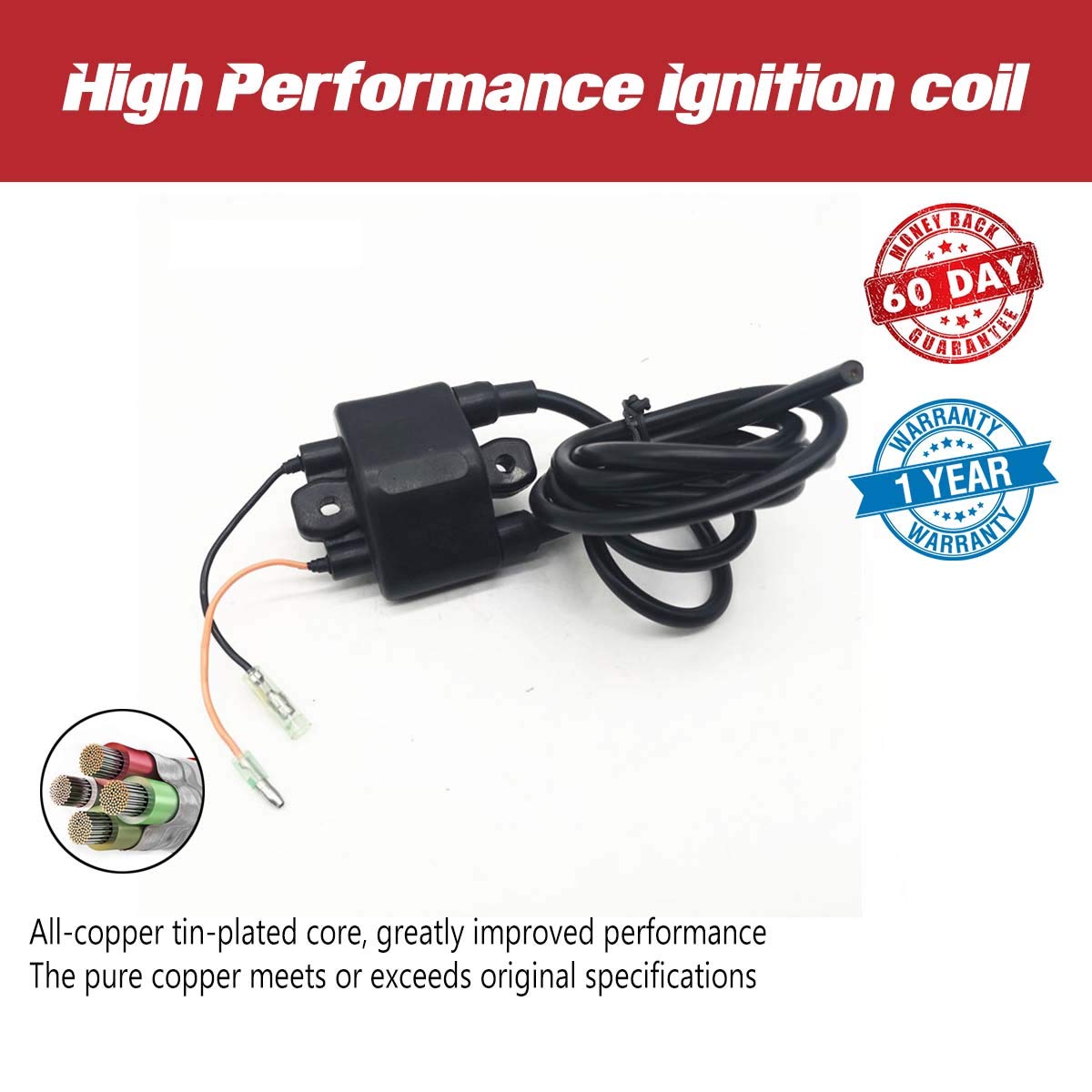 JETUNIT Ignition Coil For KAWASAKI Jet-Ski 800SXR; 750SXI/SS/STX