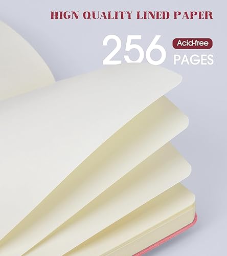 Miniatura 4 de Cuaderno en blanco para mujeres y hombres, diario rosa A5 sin forro para escribir cuaderno de bocetos, cuaderno de cuero de tapa dura sin rayas para