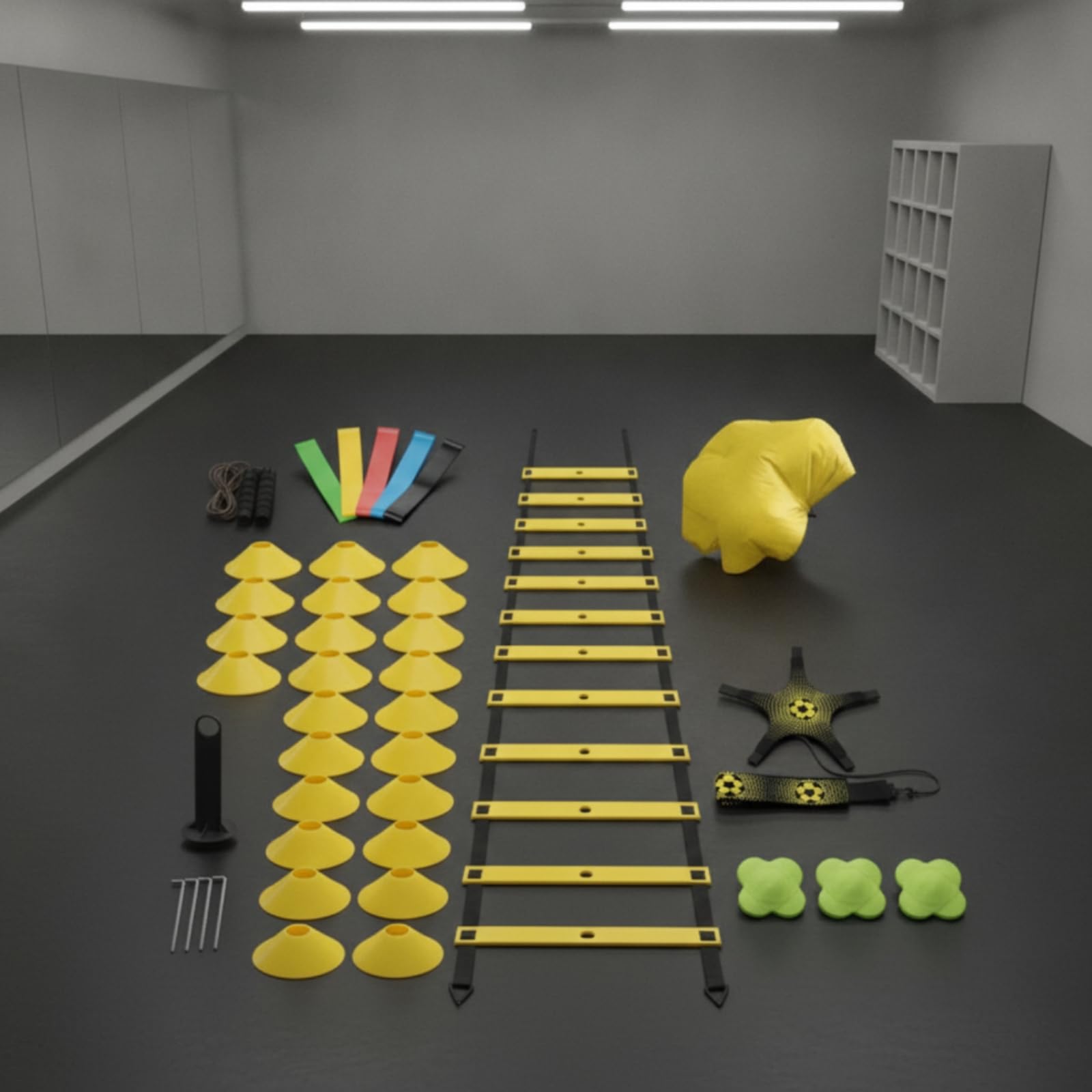 Kit Entrenamiento Vcidad Fútbol Compacto Escalera Vcidad con Paracaídas Profesional Kit Entrenamiento Fútbol para Futbolistas