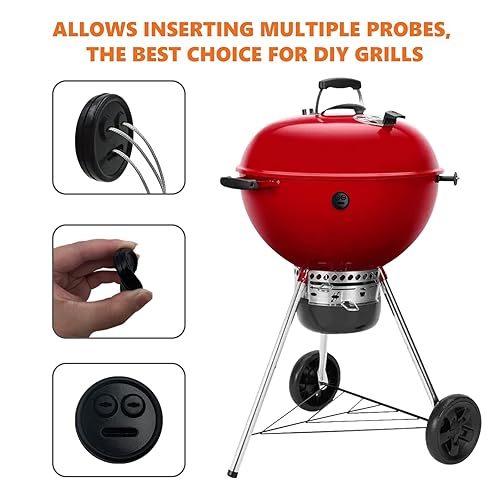 Miniatura 7 de Paquete de 2 sondas de carne iGrill y 4 ojales de sonda de temperatura para parrillas de barbacoa, repuesto para parrillas de pellets Weber Gas y