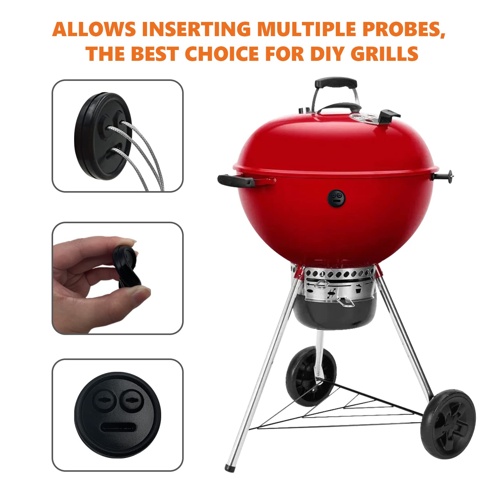BBQ Smoker Temperatursonden-Port Aus Vernickeltem Messing – Wasserdichter Anschluss Für Grill-Thermometer, Einfache Montage