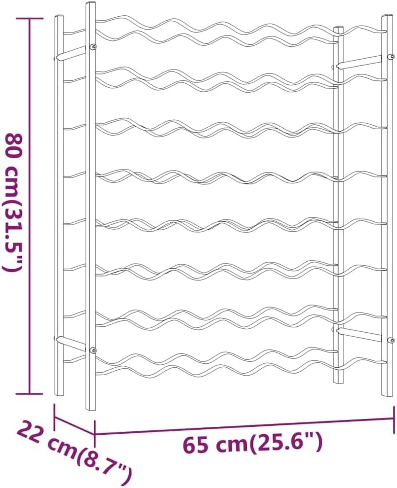 vidaXL Wine Rack for 48 Bottles White Metal
