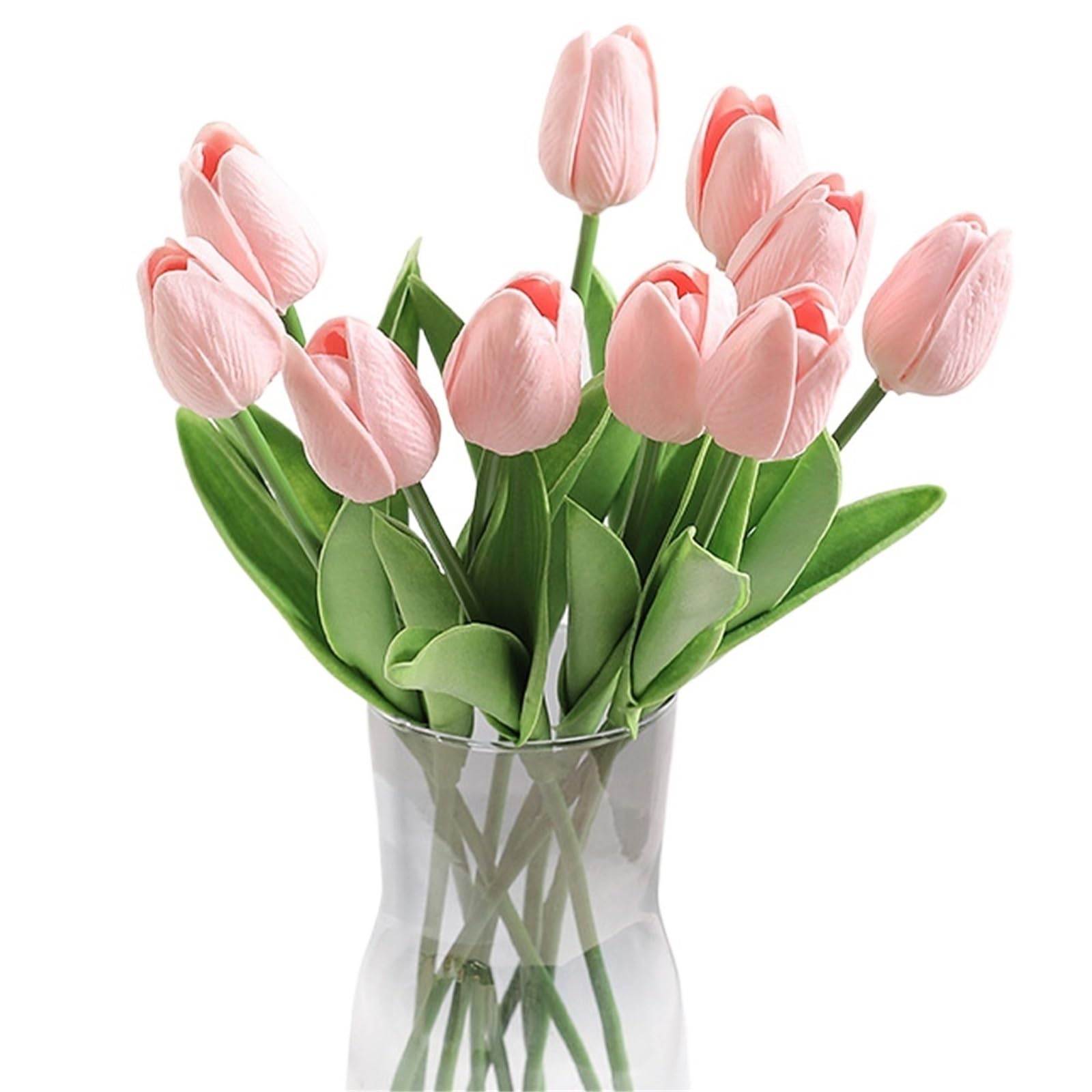 Dcrxz Artificial Flowers 10Pcs Tulip Flowers Artificial Tulip Bouquet PE Foam Fake Flower for Wedding Ceremony Decor Home Garden Bouquet Decoration(Pink)