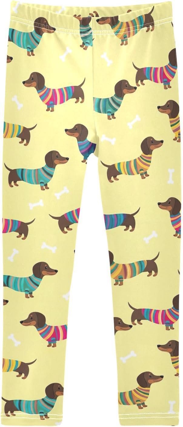 GAIREG Kids Full Length Leggings Cute Cartoon Dogs