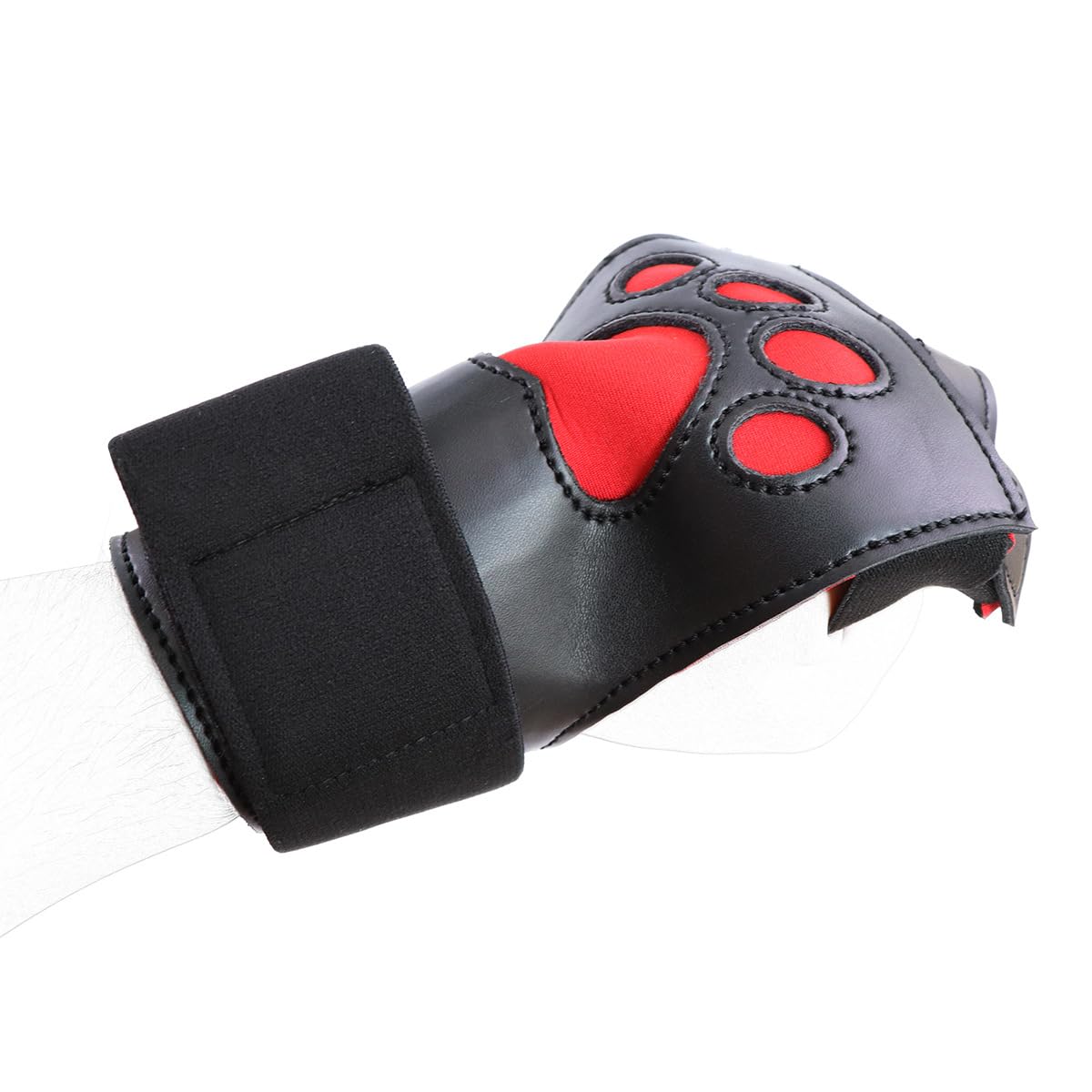 Dog Paw Crawl Glove PU Leather Paw Padded Mittens Halloween Christmas Costume Accessories: Black