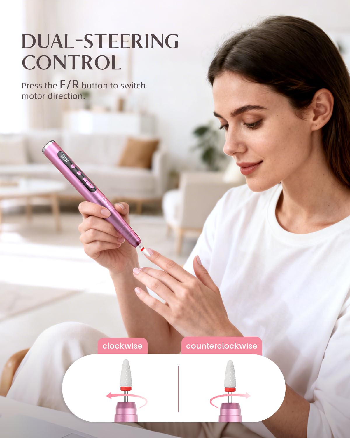JOREST Lime a Ongle Electrique, Ponceuse pour Ongles Sans Fil 13 en 1, Ponceuse Pieds Pédicure Professionnel, 35000 tr/min, 6 Vitesses Réglables, Convient Aux Débutants, Portable et Rechargeable