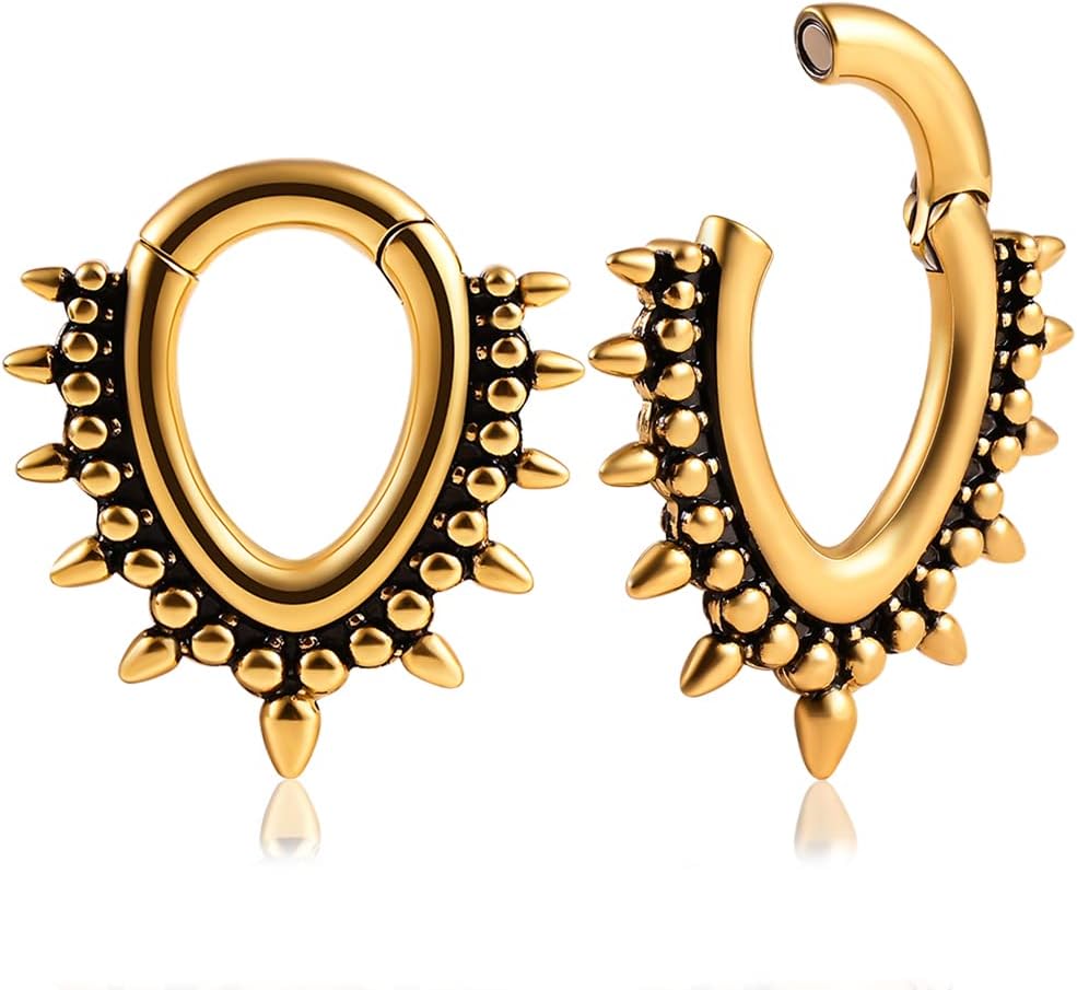 DOEARKO 2PCS Ear Gauges Ear Hangers Weights for Stretched Ear Plugs Body Piercing Tunnels 316 Stainless Steel Hypoallergenic Body Jewelry