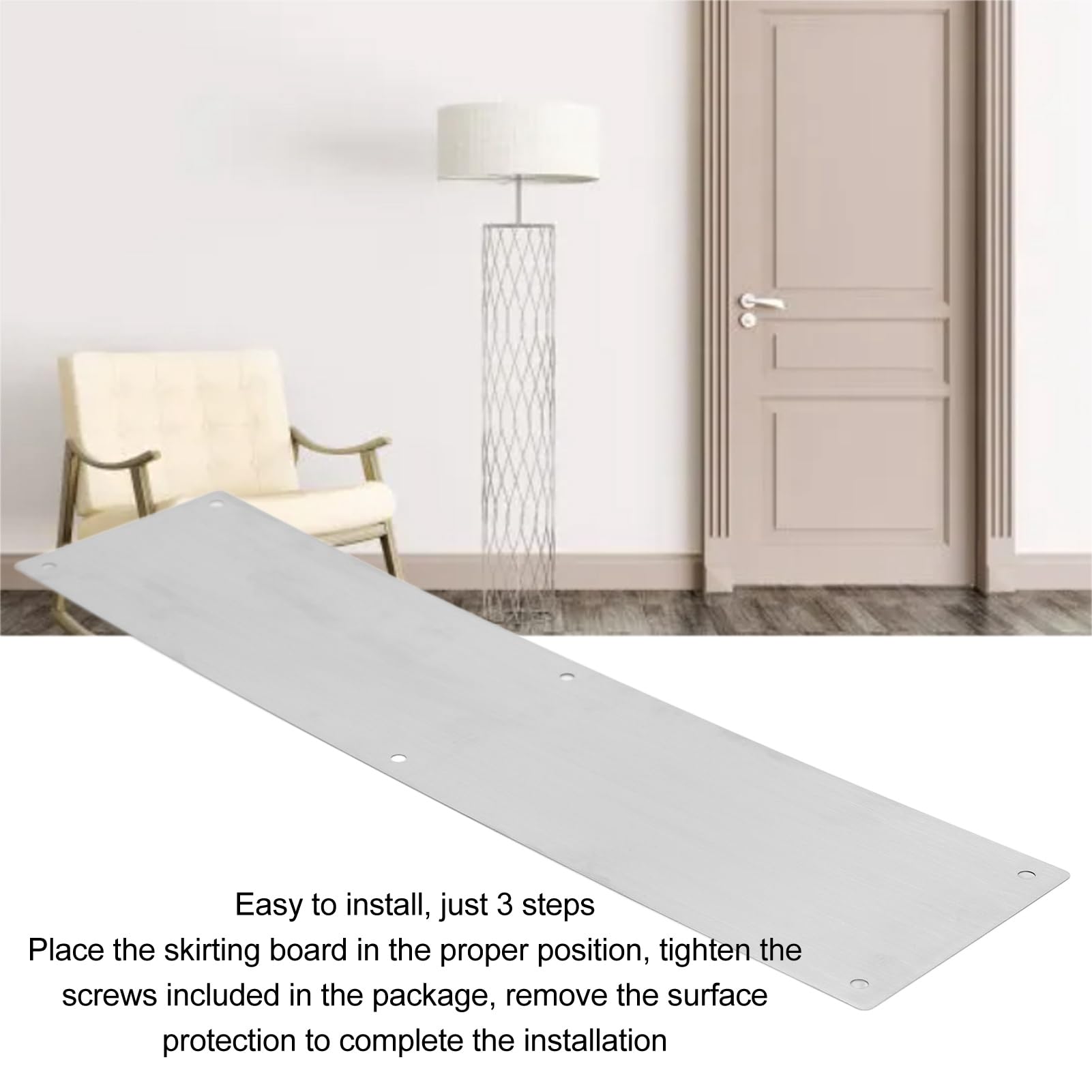 2PCS 304 Stainless Steel Door Push Plate for Wood Metal Interior/Exterior Anti Scratch Door Protection