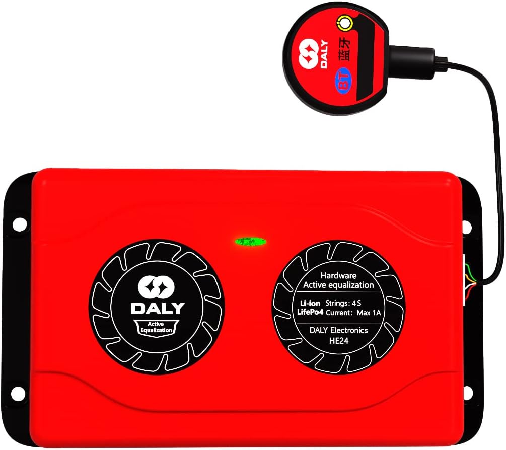 Daly Battery Equalizer 4S 1A with Bluetooth App and Wire Leads And Compatible Active Balancer For Lithium Battery Rated 3.7V 3.2V 2.2V