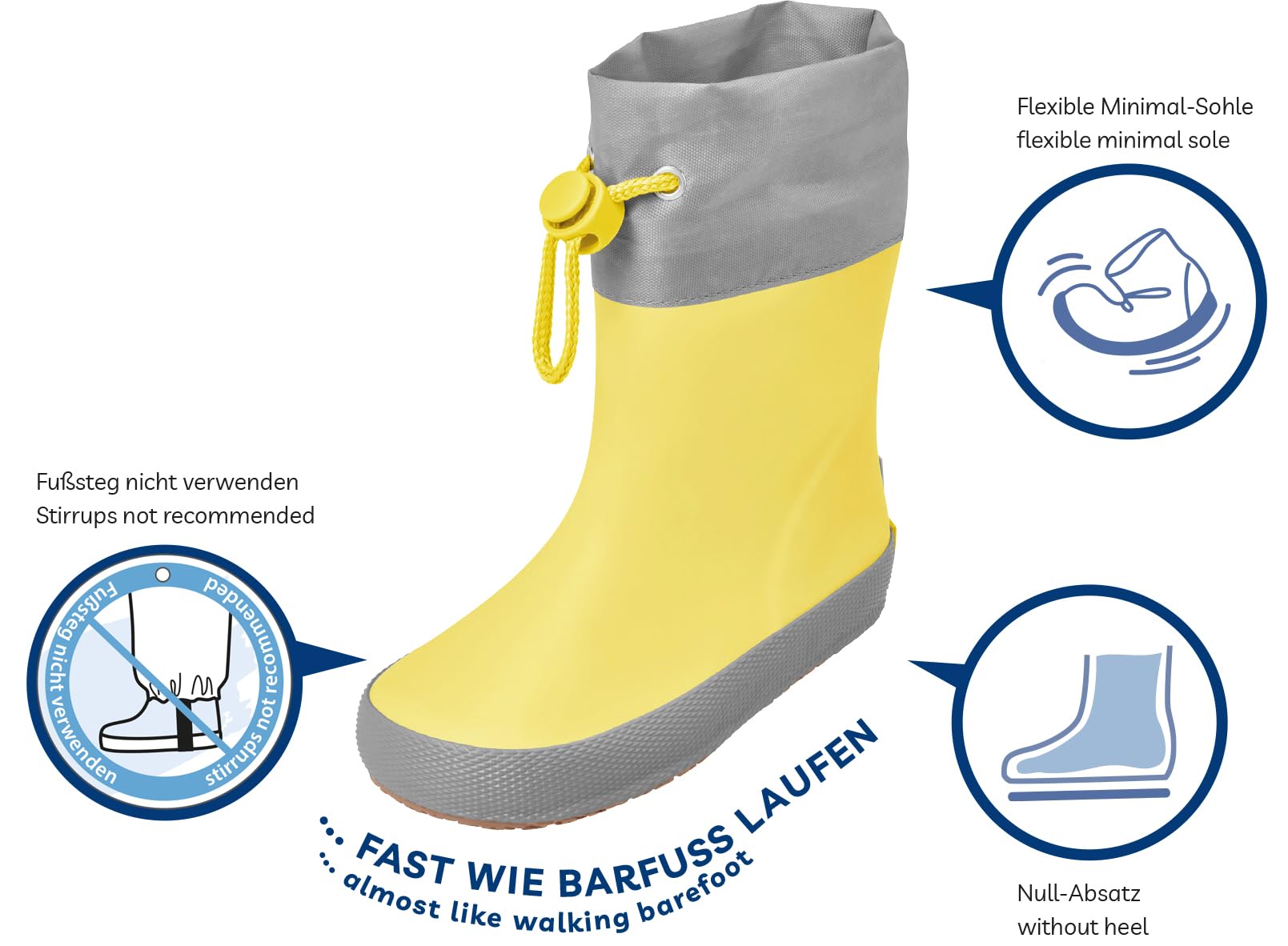 Playshoes Barfuß Regenstiefel Botas de lluviaUnisex niños