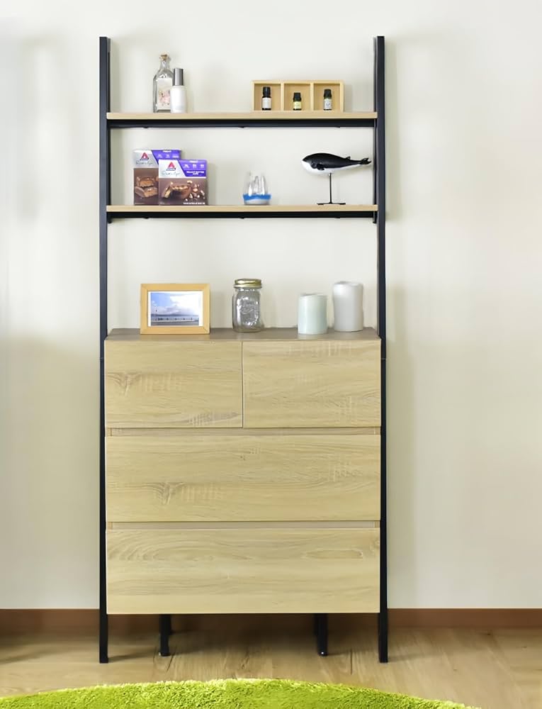 Amazon.co.jp: 壁面収納 キャビネット オープンラック 幅74 収納