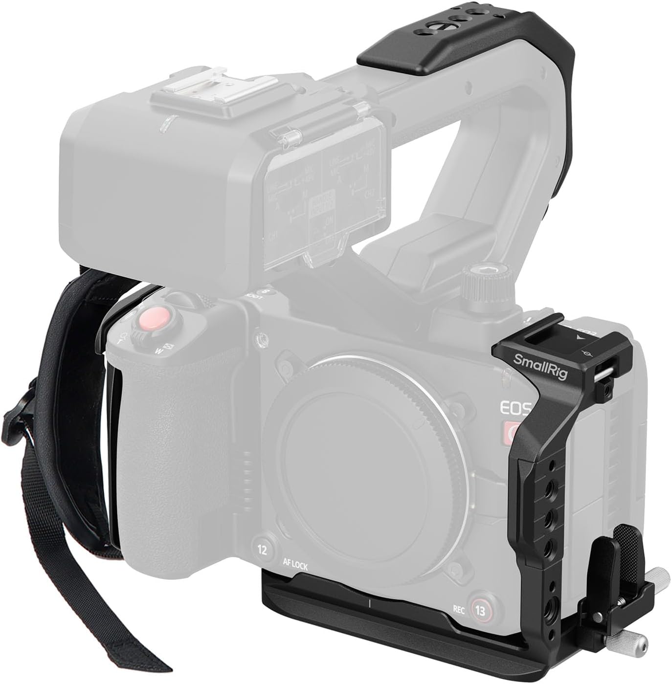 SmallRig Cage Kit for Canon C50 with XLR Handle Extension, Camera Cage with Cold Shoe Mount, Cable Clamp for HDMI, Built-in Quick Release Plate for Arca Tripod, Hand Strap - 5657