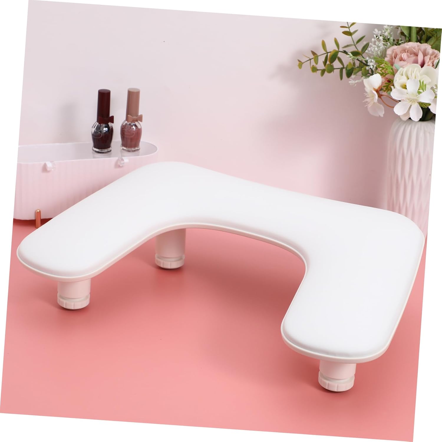 U-shaped Nail Armrest for Nail Techs Adjustable Ergonomic Hand Rest for Manicure and Pedicure Portable Detachable Design for Home and Salon Use Versatile Beauty Treatment Stand